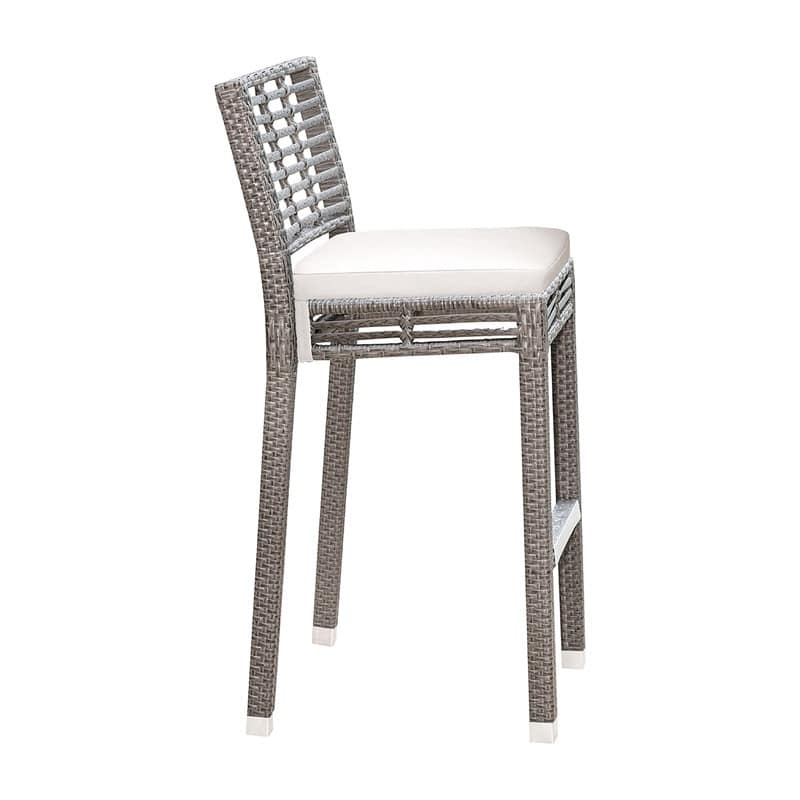 Outdoor Graphite Stackable Barstool with Cushion by Panama Jack Model PJO-1601-GRY-BS-CUSH