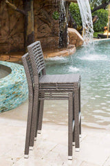 Panama Jack Outdoor Graphite Stackable Barstool by Hospitality Rattan Model PJO-1601-GRY-BS