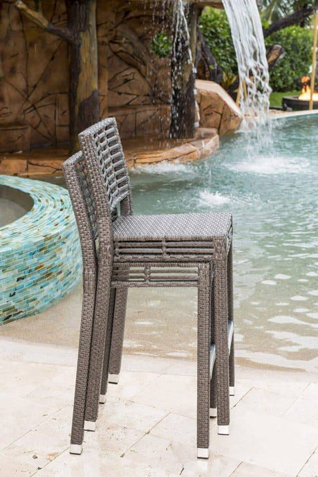 Panama Jack Outdoor Graphite Stackable Barstool by Hospitality Rattan Model PJO-1601-GRY-BS
