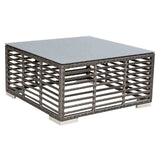 Outdoor Graphite Square Coffee Table with glass by Panama Jack Model PJO-1601-GRY-CT-GL