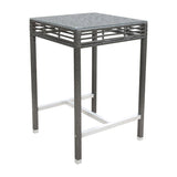 Panama Jack Outdoor Graphite Square Pub Table with Glass by Hospitality Rattan Model PJO-1601-GRY-PT