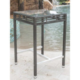 Panama Jack Outdoor Graphite Square Pub Table with Glass by Hospitality Rattan Model PJO-1601-GRY-PT