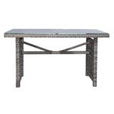Panama Jack Outdoor Graphite Rectangular High Coffee Table W/Frost Glass by Hospitality Rattan Model PJO-1601-GRY-RC