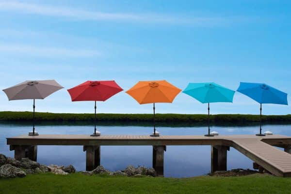 Outdoor Blue 9 ft Aluminum Patio Tilt Umbrella W/Crank by Panama Jack Model PJO-6001-BLUE