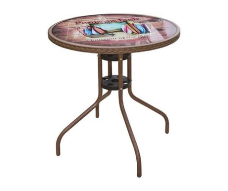 Panama Jack Outdoor Caf&Eacute; 3 Pc Chairman of The Boards Bistro Set by Hospitality Rattan Model PJO-9001-ESP-3CB