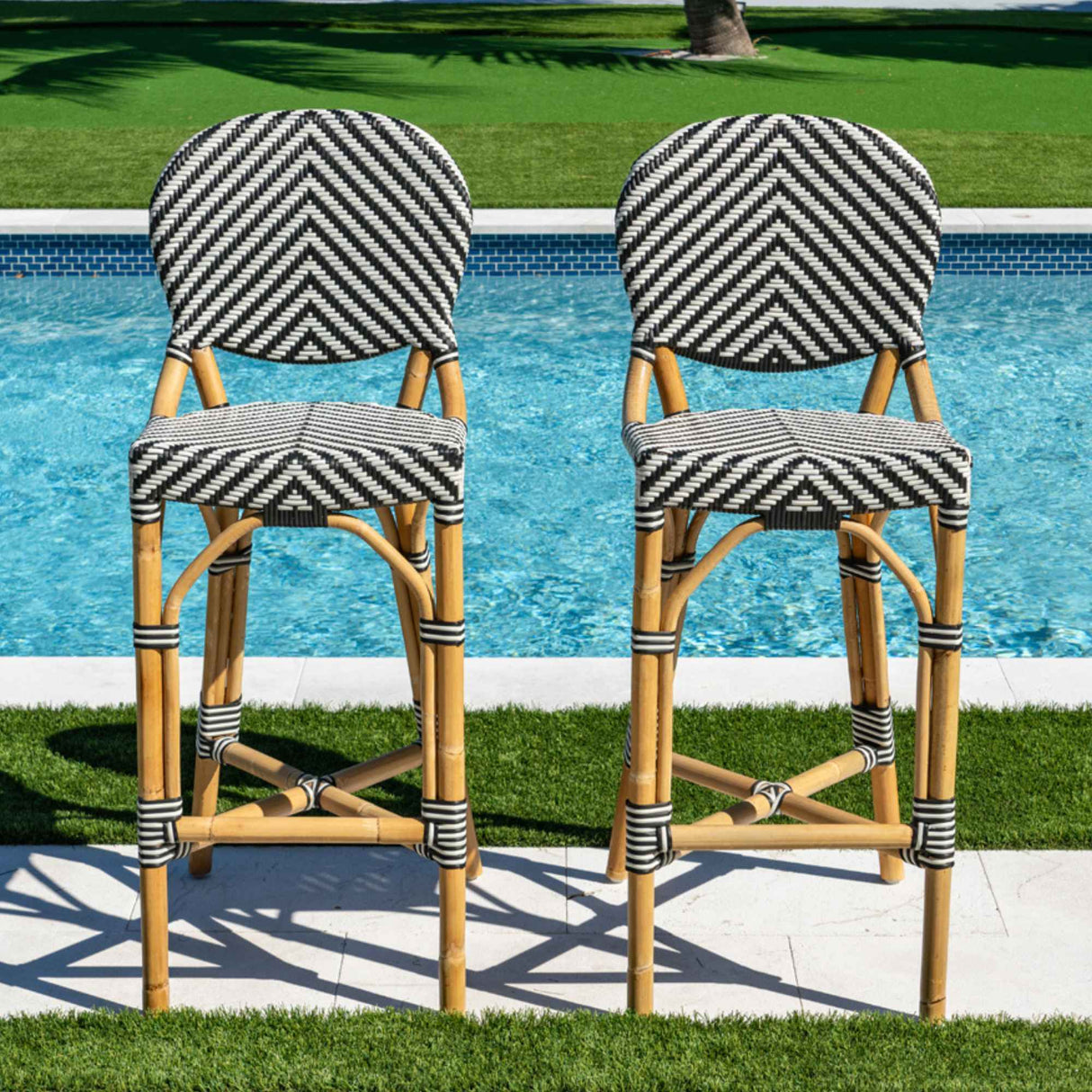 Nerea Set 2 Bar Stools Model PJS-1801-BLK-BS-SET2 by Panama Jack