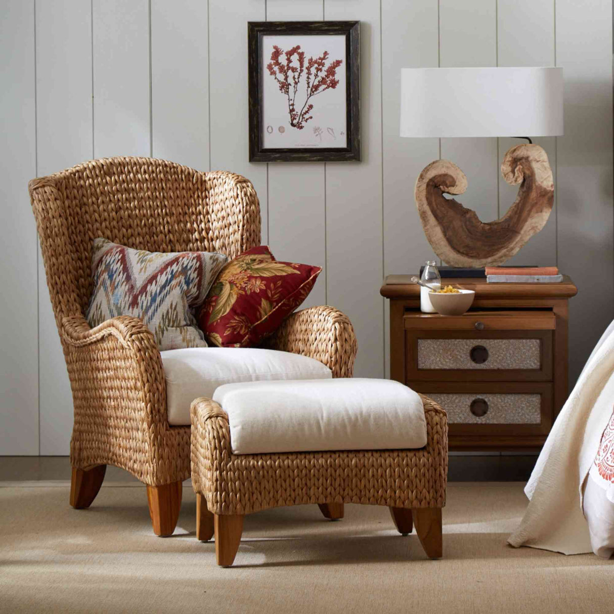 Ameilia Wing Chair Model PJS-1901-NAT-WC by Panama Jack