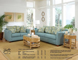 Plaza Upholstered 4 Pc Living Room Set with Rattan Tables by Stanley Chair Model 245-645SET