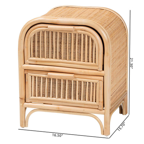 Panhandle Wicker Fair Rattan Nightstand or End Table