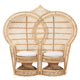 RIVIERA King and Queen BOHEMIAN NATURAL BROWN RATTAN TWO-SEATER PEACOCK CHAIR