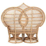 RIVIERA King and Queen BOHEMIAN NATURAL BROWN RATTAN TWO-SEATER PEACOCK CHAIR