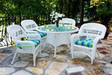 Anchors 5pc White Outdoor Dining Set by American Outdoor