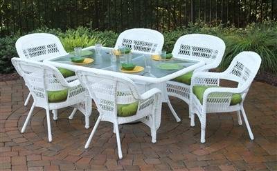 Anchors White 7pc Dining Set by American Outdoor