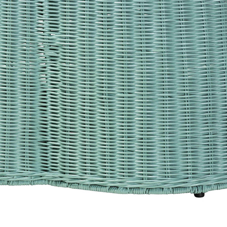 Cove Bohemian Seaguard Green Scalloped Rattan Coffee Table by Wicker Fair