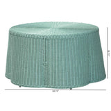 Cove Bohemian Seaguard Green Scalloped Rattan Coffee Table by Wicker Fair