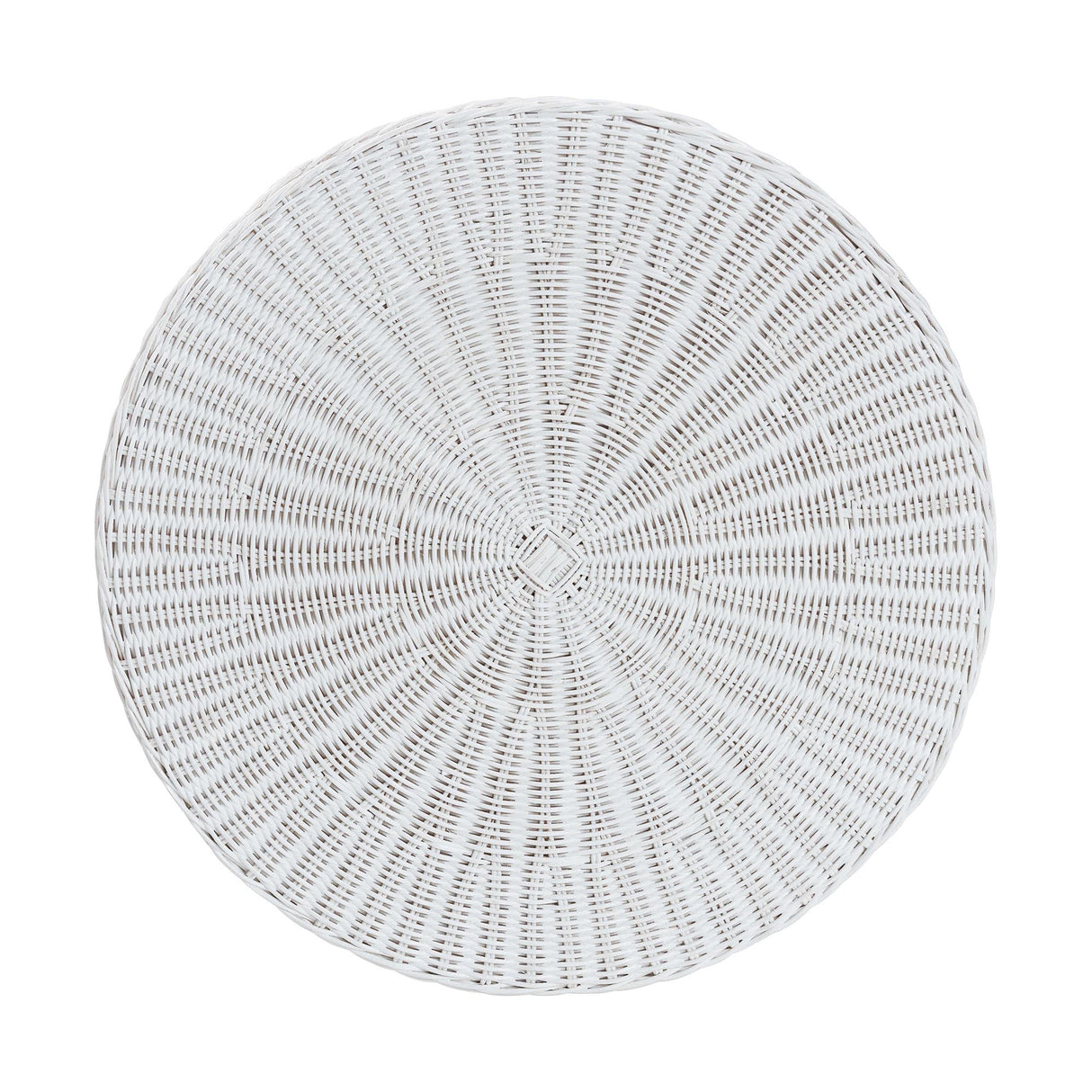 Cove Bohemian White Scalloped Rattan Console Table by Wicker Fair