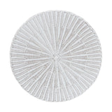 Cove Bohemian White Scalloped Rattan Console Table by Wicker Fair