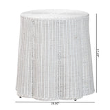 Cove Bohemian White Scalloped Rattan Console Table by Wicker Fair