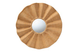 Palms Scalloped Rattan Wall Mirror by Wicker Fair