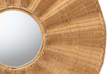 Palms Scalloped Rattan Wall Mirror by Wicker Fair