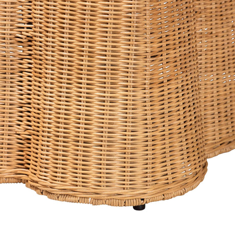 Palm Salloped Rattan Coffee Table by Wicker Fair