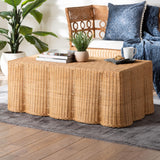 Palm Salloped Rattan Coffee Table by Wicker Fair