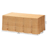 Palm Salloped Rattan Coffee Table by Wicker Fair