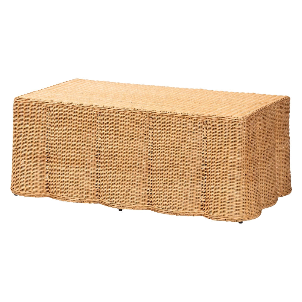 Palm Salloped Rattan Coffee Table by Wicker Fair