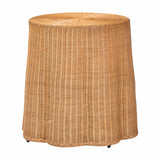 Vanuta Bohemian Honey Scallop Rattan Console Table by Wicker Fair
