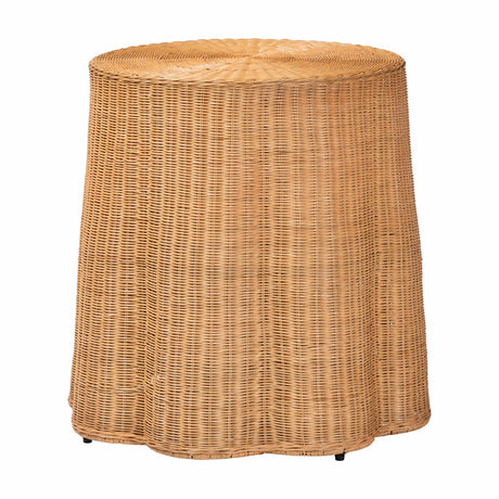 Vanuta Bohemian Honey Scallop Rattan Console Table by Wicker Fair