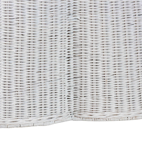 Palm Scalloped Rattan Coffee Table by Wicker Fair