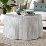 Palm Scalloped Rattan Coffee Table by Wicker Fair