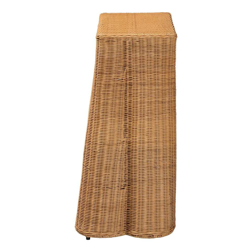 Cove Scallop Natural Rattan Console Table by Wicker Fair