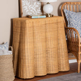 Cove Scallop Natural Rattan Console Table by Wicker Fair