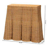Cove Scallop Natural Rattan Console Table by Wicker Fair