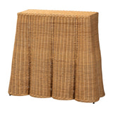 Cove Scallop Natural Rattan Console Table by Wicker Fair