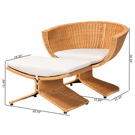 Seya Natural Rattan 2-Piece Living Room Set by Wicker Fair