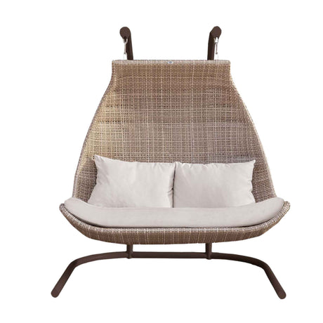 Paloma Outdoor Double Hanging Chair with Sunbrella Cushion Model 23914-SSFF-CUSH by Skyline Design