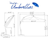 11.5 Ft Cantilever Sunbrella Terracotta 360 Umbrella w/Movable Base Model PJO-6115-TERRA-UM-2PC by Panama Jack