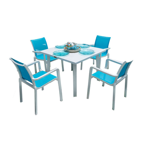 Abaco Outdoor 5-Piece Dining Set Model PJO-4601-WHT-5DA by Panama Jack