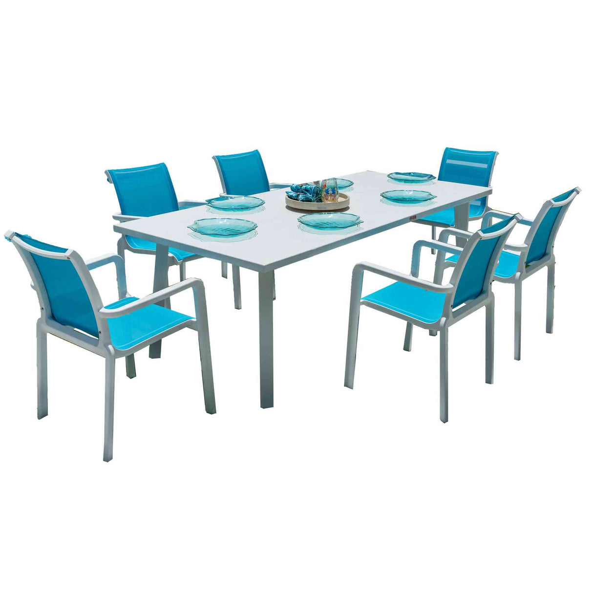 Abaco Outdoor 7-Piece Dining Set Model PJO-4601-WHT-7DA by Panama Jack