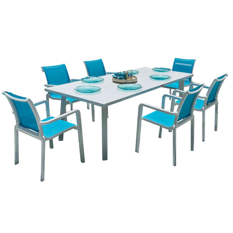 Abaco Outdoor 7-Piece Dining Set Model PJO-4601-WHT-7DA by Panama Jack