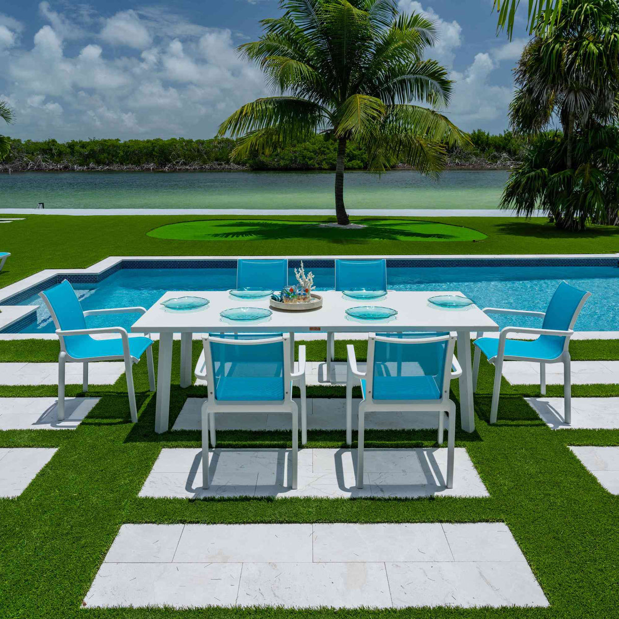 Abaco Outdoor 7-Piece Dining Set Model PJO-4601-WHT-7DA by Panama Jack