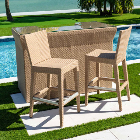 Austin Outdoor 3-Piece Bar Set with Glass Model PJO-3801-NAT-BC-3PC by Panama Jack