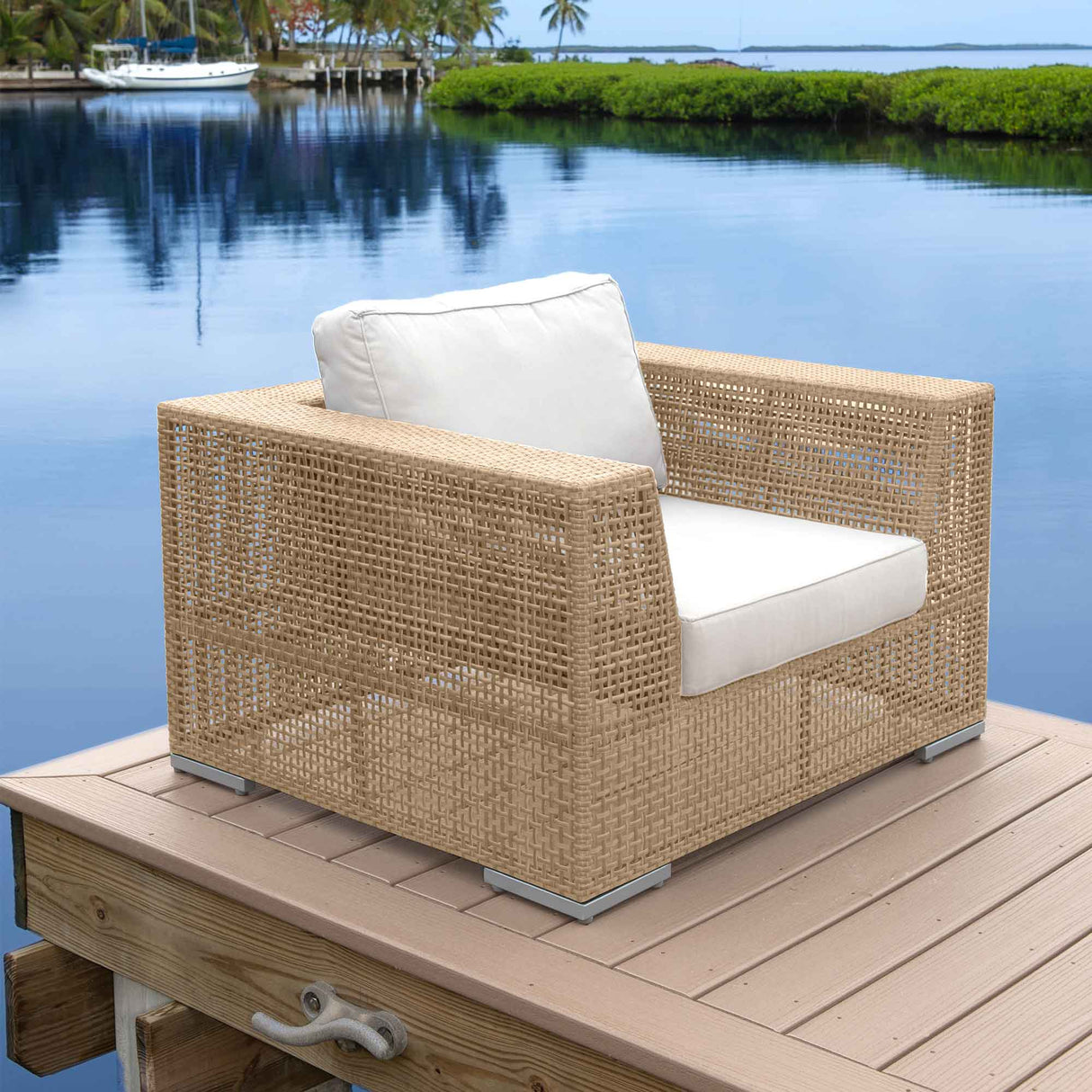 Austin Outdoor 5-Piece Seating Set Model PJO-3801-NAT-5PC-GL by Panama Jack