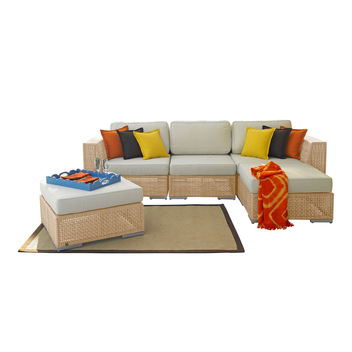 Austin Outdoor 5-Piece Sectional Set Model PJO-3801-NAT-5SEC by Panama Jack