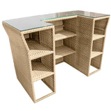 Austin Outdoor Bar with Glass Model PJO-3801-NAT-BC-GL by Panama Jack