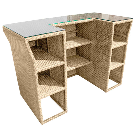 Austin Outdoor 3-Piece Bar Set with Glass Model PJO-3801-NAT-BC-3PC by Panama Jack