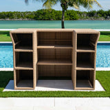 Austin Outdoor Bar with Glass Model PJO-3801-NAT-BC-GL by Panama Jack