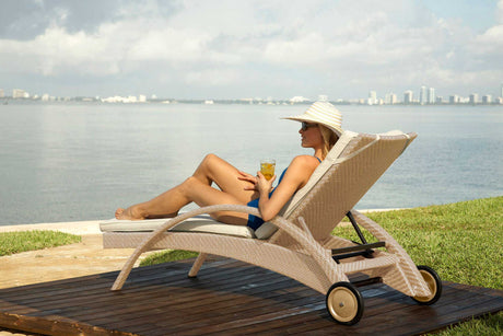 Austin Outdoor Chaise Lounge with Cushion Model PJO-3801-NAT-CL-CUSH by Panama Jack